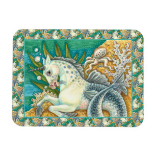 MERHORSE & WHITE OCTOPUS, FANTASY UNICORN HORSE MAGNET