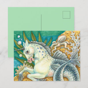 MERHORSE & WHITE OCTOPUS, FANTASY UNICORN HORSE VYKORT