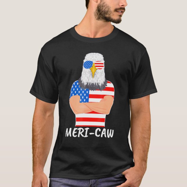 Meri-Caw Coola Örn Patriotic 4:e juli Manar T Shirt (Framsida)