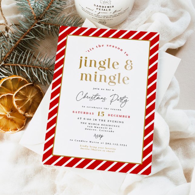 MERI Festive Helgdag Jingle Mingle jul Party Inbjudningar (Skapare uppladdad)