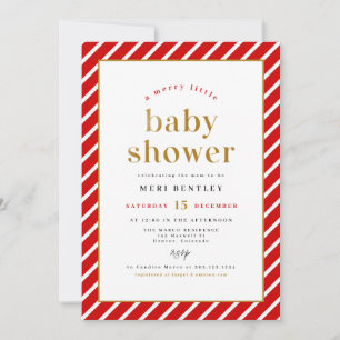 MERI Festive jul Merry Little Baby Shower Inbjudningar