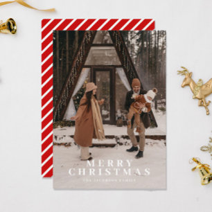 MERI Festive Red Rand Photo jul Card Inbjudningar