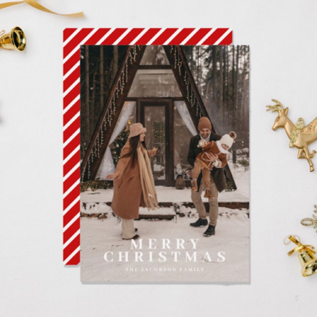 MERI Festive Red Rand Photo jul Card Inbjudningar (Skapare uppladdad)