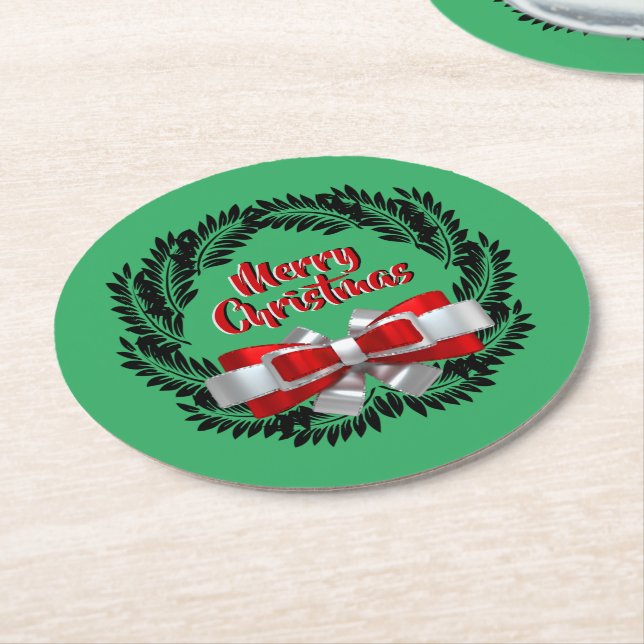 Meri Kirihimete Maori för God jul Underlägg Papper Rund (Vinklad)