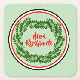 Meri Kirihimete Maori God jul Underlägg Papper Kvadrat