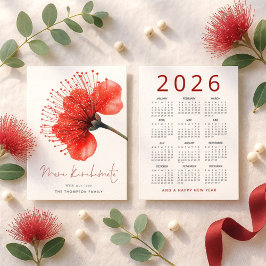 Meri Kirihimete Pōhutuka 2026 Kalender Jul Julkort