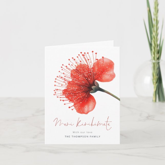 Meri Kirihimete Pōhutuka Photo NZ Christmas Folded Helgkort (Framsida)