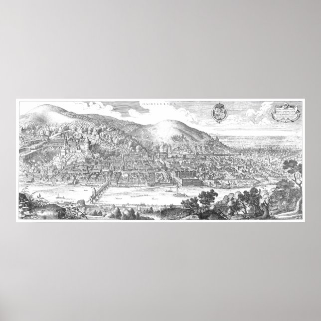 MERIAN: Heidelberg Castle and Old City (1620) Poster (Framsidan)