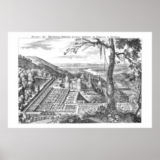 MERIAN - Heidelberg - Hortus Palatinus 1620 Poster
