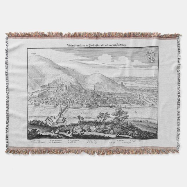 MERIAN: Heidelberg slott och gammal stad (1620) Mysfilt (Framsidan)