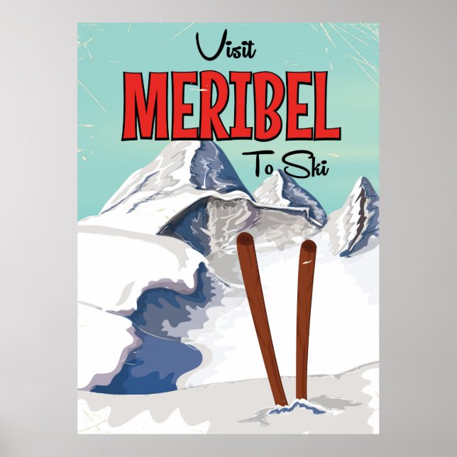 Meribel att åka skidor poster (Framsidan)