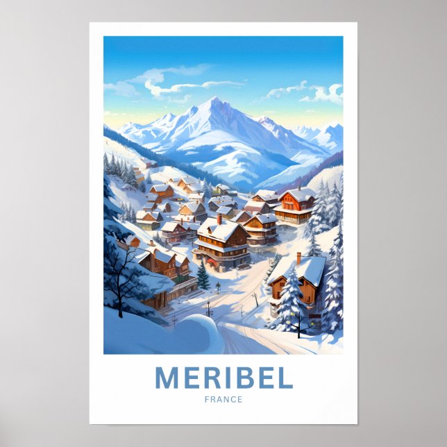 Meribel France Travel Skriv ut Poster (Framsidan)