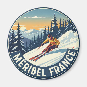 Méribel Frankrike Skier Skiing Magnet