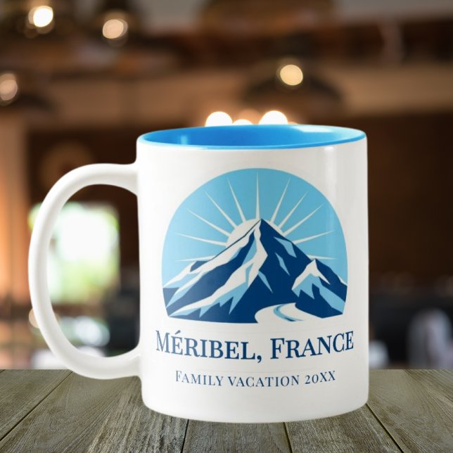 Méribel Meribel Frankrike ski resort souvenir Två-Tonad Mugg (Skapare uppladdad)