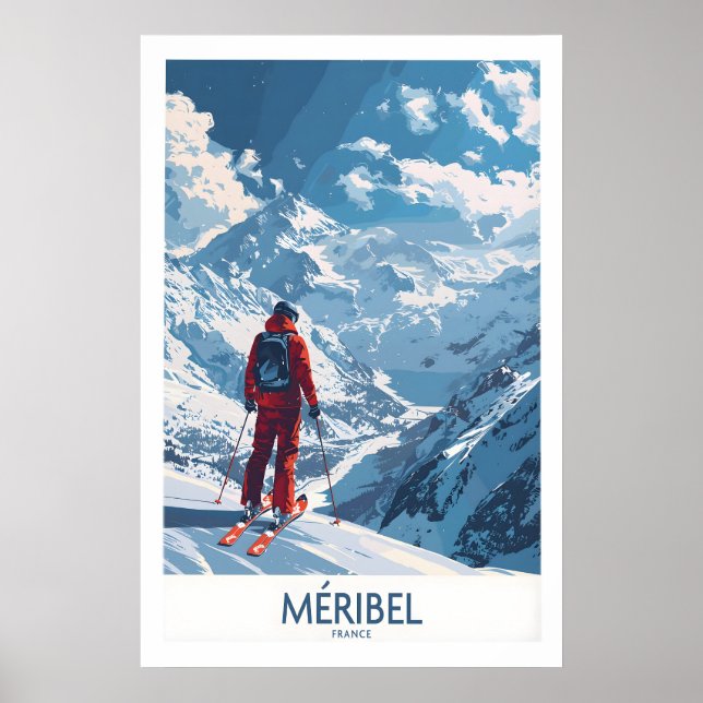Meribel skidtryck - Frankrike 1 Poster (Framsidan)