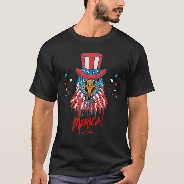 Merica - 1776 - Patriotic USA Eagle Of Freedom - 4 T Shirt (Framsida)