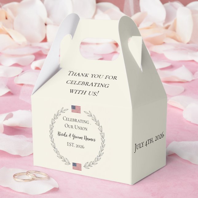 merica 250th Anniversary Wedding  | Custom names Presentaskar (Bröllop)