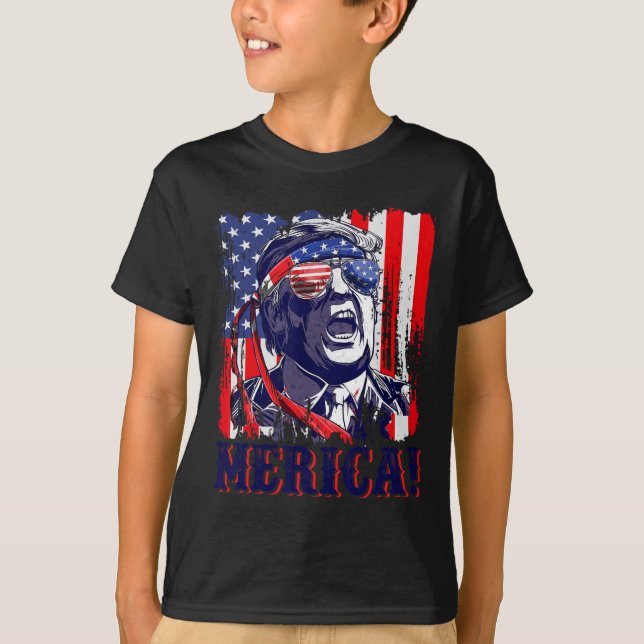 Merica 4:e juli Amerikanska Flagga Murica merica G T Shirt (Framsida)