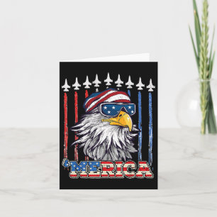 Merica 4:e juli Eagle Mullet USA flagga Patriotic Kort