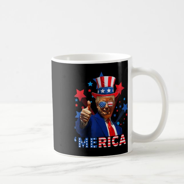 Merica 4:e juli Fireworks Funny Trump Independe Kaffemugg (Höger)