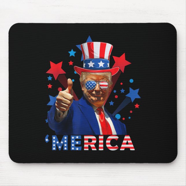 Merica 4:e juli Fireworks Funny Trump Independe Musmatta (Framsidan)