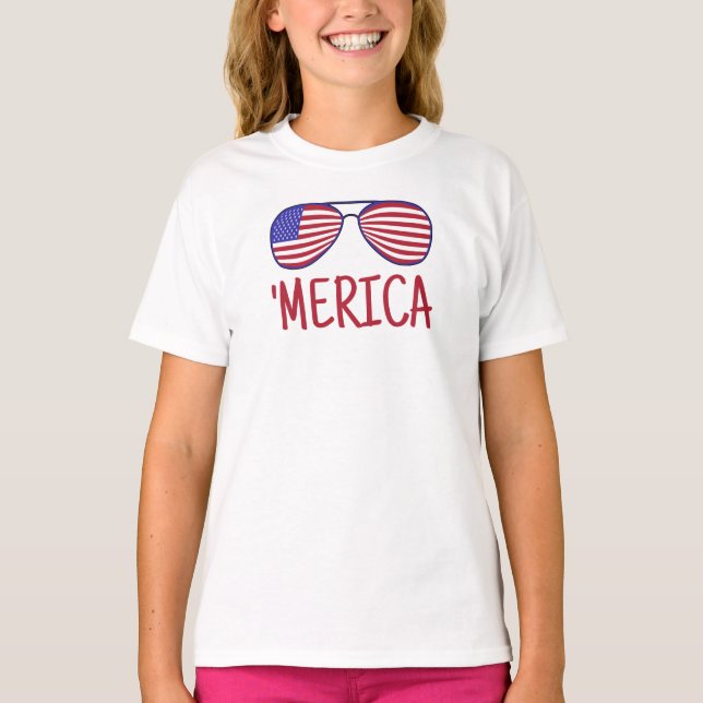 "Merica 4:e juli Glass T-Shirt (Framsida)