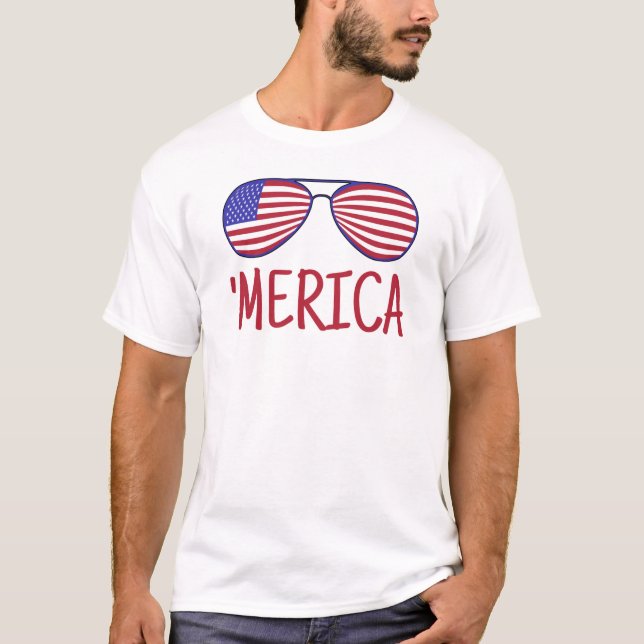 "Merica 4:e juli Glass T-Shirt (Framsida)