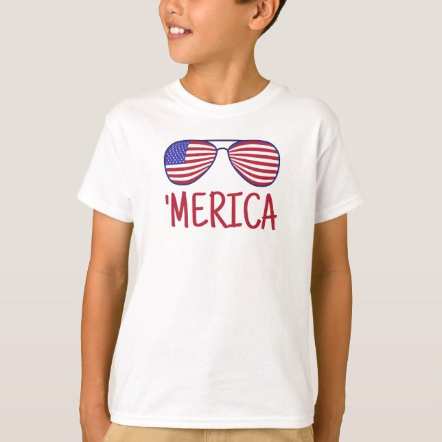 "Merica 4:e juli Glass T-Shirt (Framsida)
