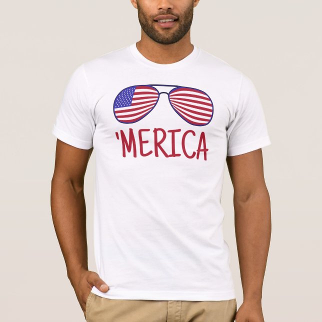 "Merica 4:e juli Glass T-Shirt (Framsida)