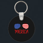 Merica 4:e juli Independence day USA flagga Nyckelring<br><div class="desc">Merica 4:e juli Independence day USA flagga</div>