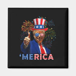 Merica 4:e juli: Lilla Trump Fireworks Independe Magnet
