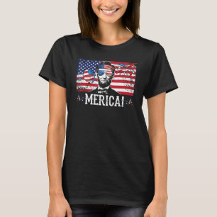 Merica 4:e juli Manar Amerikanska Flagga USA Sungl T Shirt