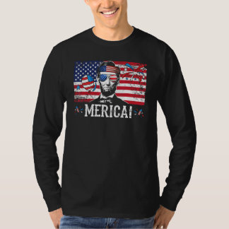 Merica 4:e juli Manar Amerikanska Flagga USA Sungl T Shirt