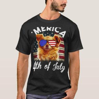 Merica 4:e juli USA flagga Chihuahua American Sol T Shirt