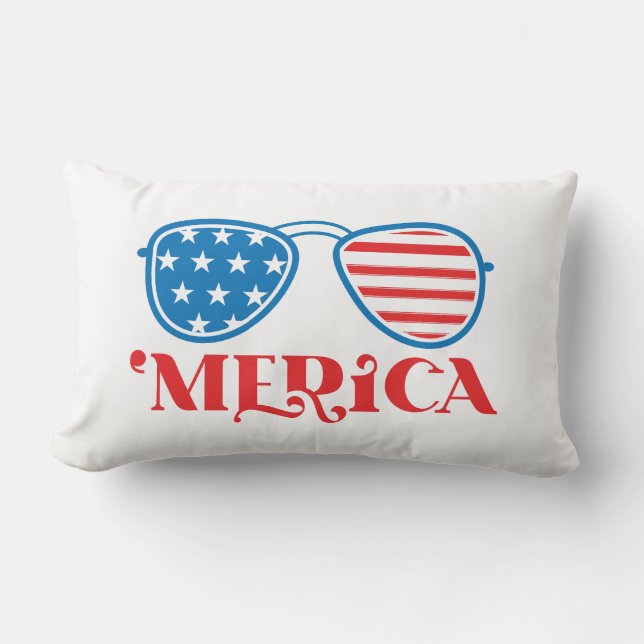 "Merica - 4 juli Lumbarkudde (Framsida)