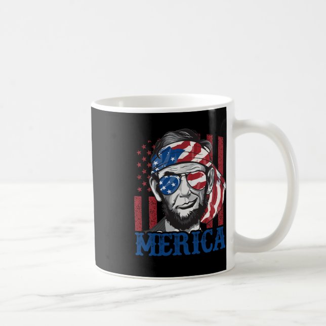 Merica Abraham Lincoln 4:e juli Shirt Manar Ameri Kaffemugg (Höger)