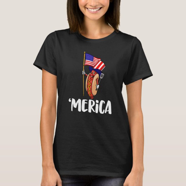 Merica American Flagga Frog Women Frog Kärlek 7 T Shirt (Framsida)