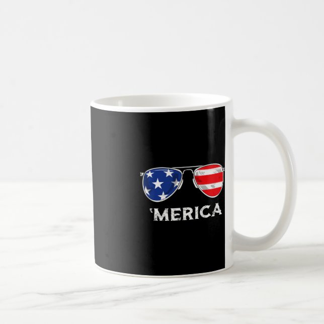 Merica American Flagga Sunglasses Boys Girls Kids  Kaffemugg (Höger)