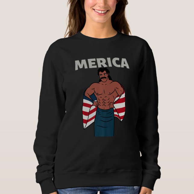 Merica American Mullet Business In Front Party In  T Shirt (Framsida)