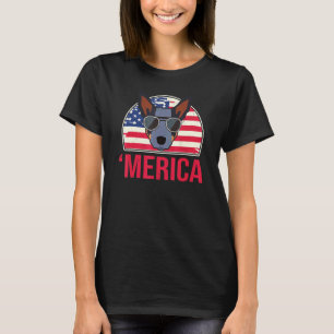 Merica Australian Cattle Dog Amerikansk Flagga 4:e T Shirt