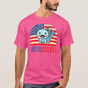 Merica Axolotl 4:e juli USA:s Flagga Patriotic Axo T Shirt