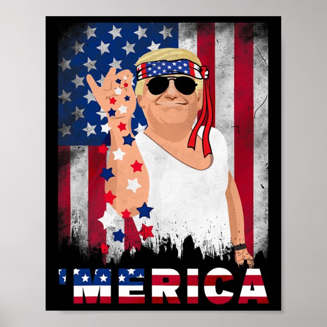 Merica Bae Salt Sprinkle American Flagga Patriotic Poster (Framsidan)
