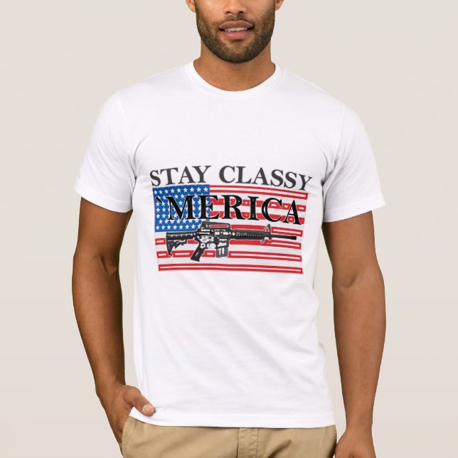 Merica bedrövade G för gevärskjortaH T Shirt (Framsida)