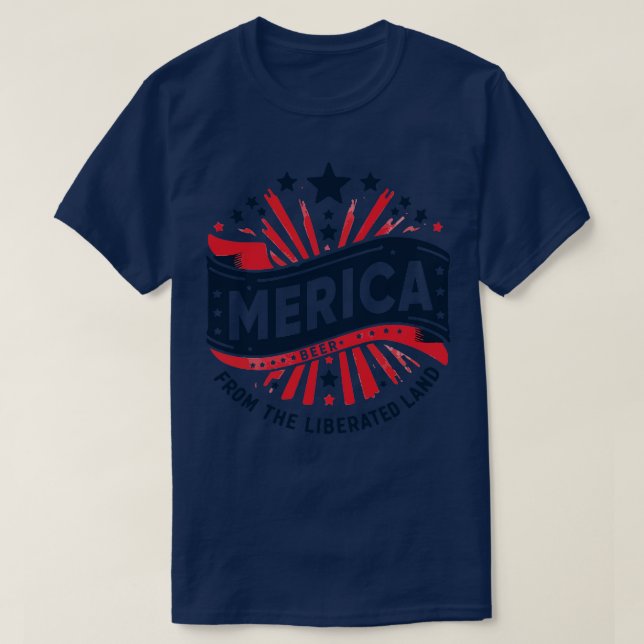 Merica Beer från den befriade marken T Shirt (Design framsida)