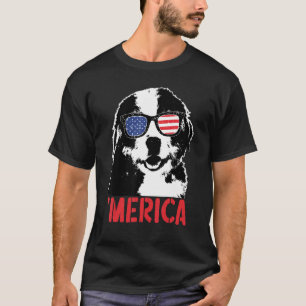 Merica Bernese Mountain American Flagga Sunglass 4 T Shirt