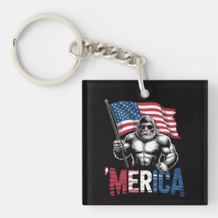 Merica Bigfoot Amerikansk Flagga Patriotisk 4:e Ju