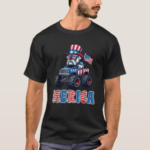Merica Bulldog Monster Lastbil 4:e juli amerikansk T Shirt