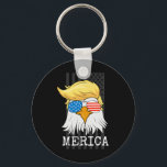 Merica Byld Eagle 4:e juli Trump American Flagga Nyckelring<br><div class="desc">Merica Byld Eagle 4:e juli Trump American Flagga Funny Gift</div>