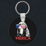 Merica Bysset Hound American Flagga 4:e juli Nyckelring<br><div class="desc">Merica Bysset Hound American Flagga 4:e juli</div>