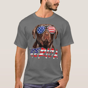 Merica Chocolate Labrador 4 juli American Fla T Shirt